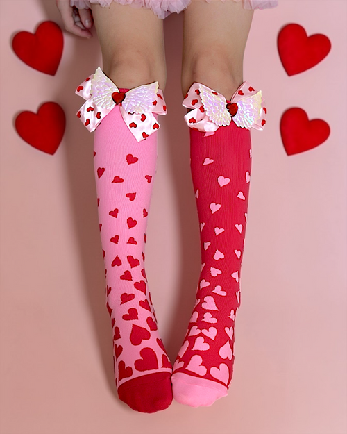 1 PAR DE CALCETA LOCA 3D PREMIUM CORAZONES TALLA:15-30mexico ideal para niños y adultos