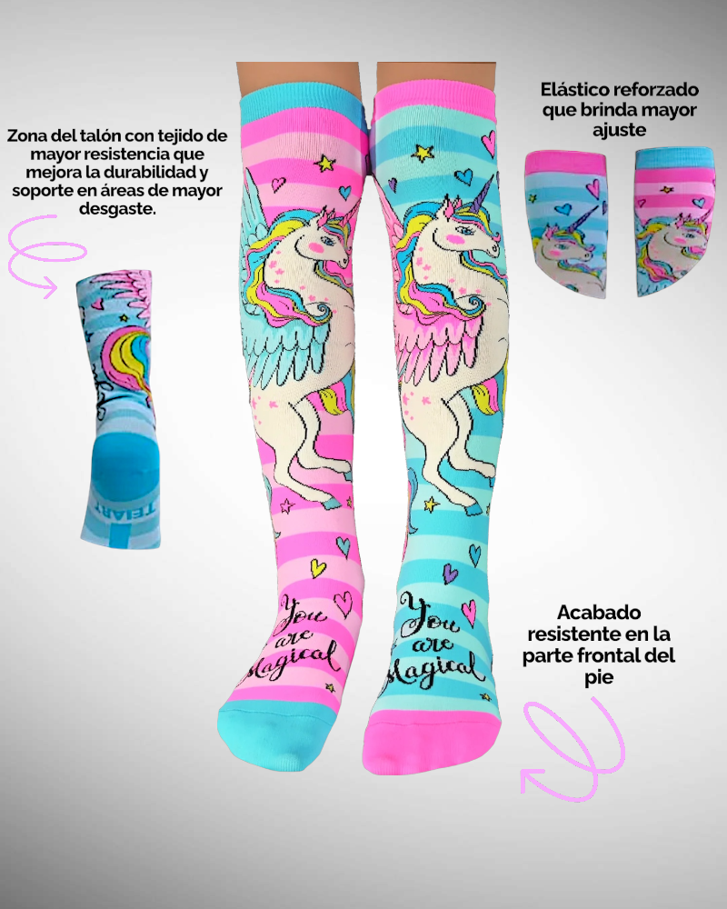 1 PAR DE CALCETA LOCA 3D PREMIUM UNICORNIO TALLA:15-30mexico ideal para niños y adultos