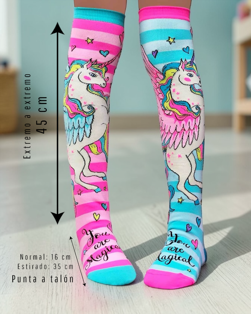 1 PAR DE CALCETA LOCA 3D PREMIUM UNICORNIO TALLA:15-30mexico ideal para niños y adultos