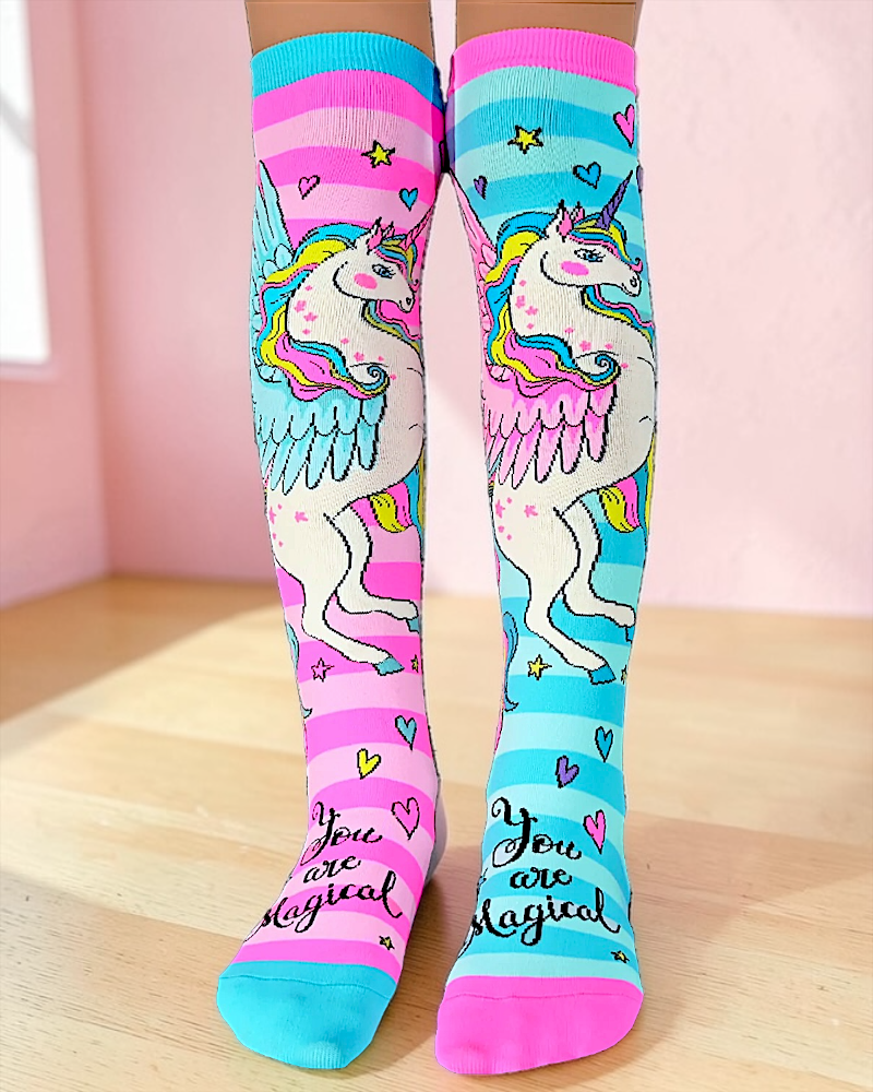 1 PAR DE CALCETA LOCA 3D PREMIUM UNICORNIO TALLA:15-30mexico ideal para niños y adultos