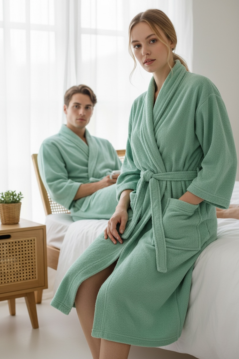 BATA DE BAÑO UNISEX ABSORBENTE UNITALLA (ALBORNOZ)