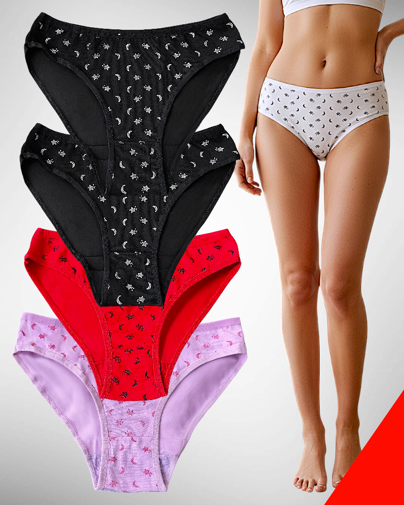 12 piezas Panties de algodón incluye 3 tallas CH, M y G transpirables cómodas y stretch