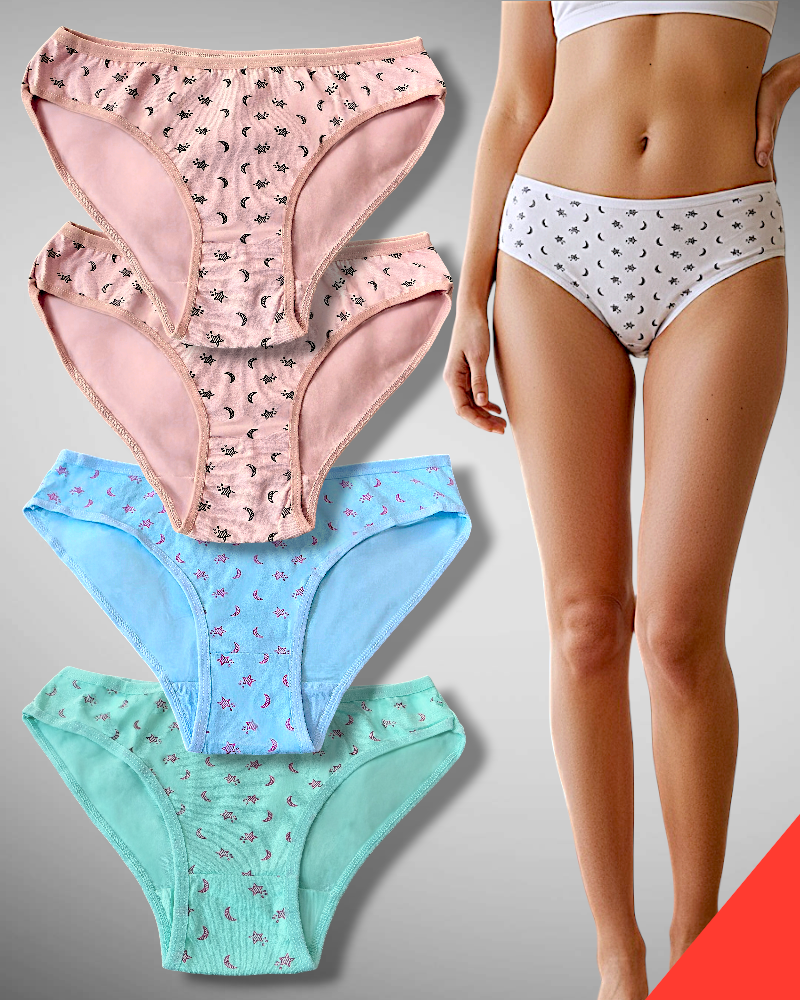 12 piezas Panties de algodón incluye 3 tallas CH, M y G transpirables cómodas y stretch